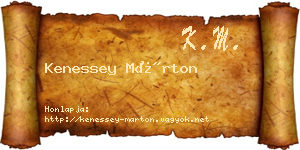 Kenessey Márton névjegykártya