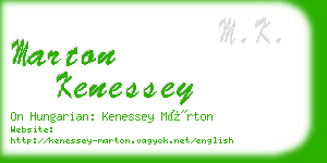 marton kenessey business card